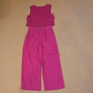 Zara Kids Pink Sleeveless Pants Set